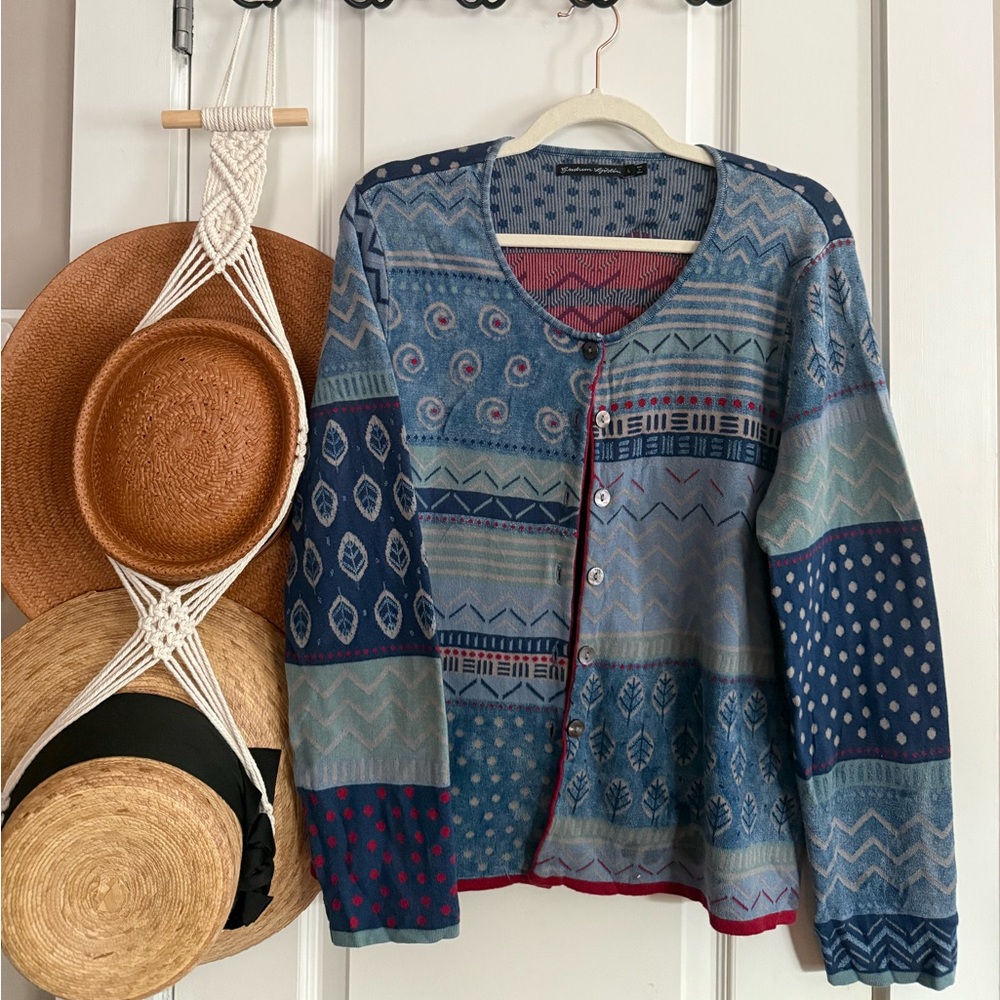 Gudrun Sjoden Blue Patterned Sweater